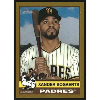 2025 Topps Heritage Chrome Gold Refractors #718 Xander Bogaerts SP