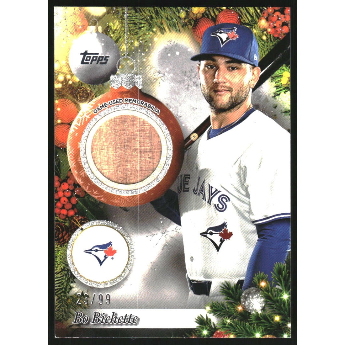 2025 Topps Holiday Player Relics Silver Glitter #PRBBI Bo Bichette