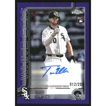 2025 Topps Chrome Update Autographs Purple Refractors #ACTEO Tim Elko