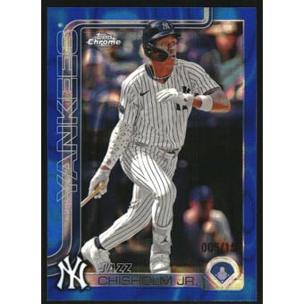 2025 Topps Chrome Blue Lava Refractors #283 Jazz Chisholm Jr.