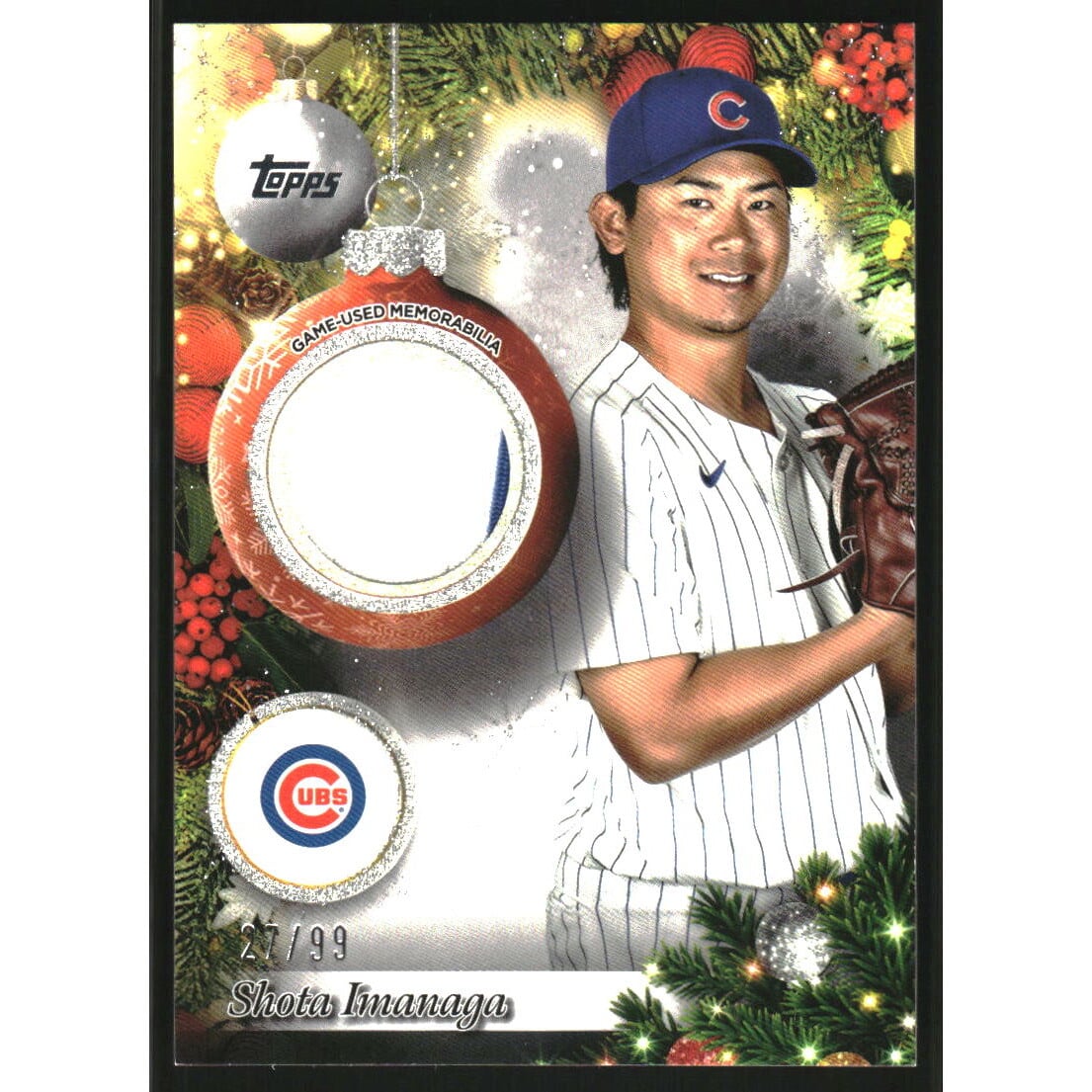2025 Topps Holiday Player Relics Silver Glitter #PRSI Shota Imanaga