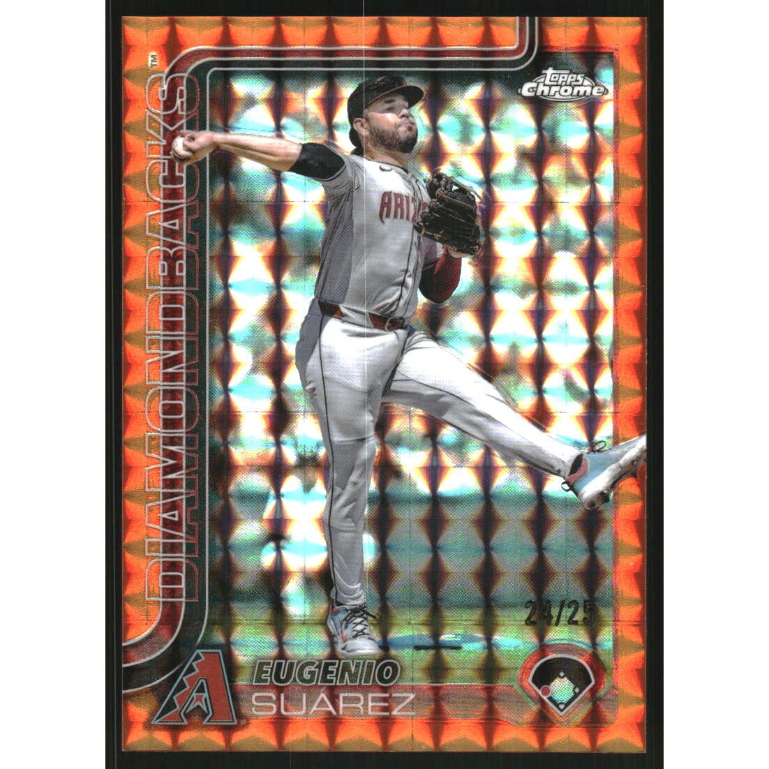 2025 Topps Chrome Orange Geometric Refractors #48 Eugenio Suarez
