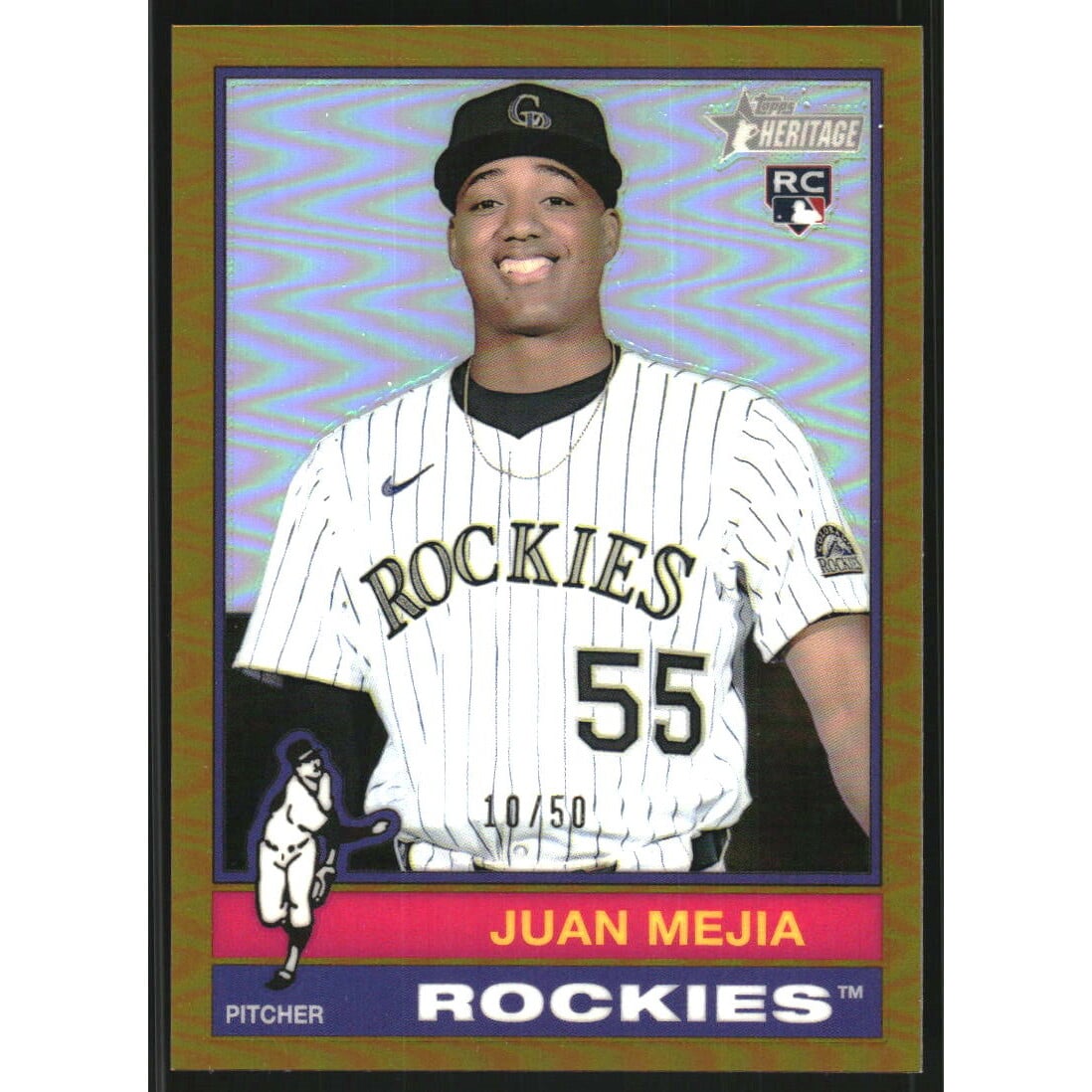 2025 Topps Heritage Chrome Gold Refractors #599 Juan Mejia