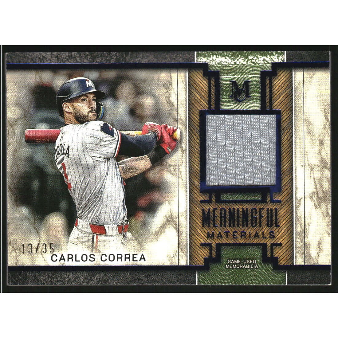 2025 Topps Museum Collection Meaningful Material Relics Sapphire #MMRCCO Carlos Correa