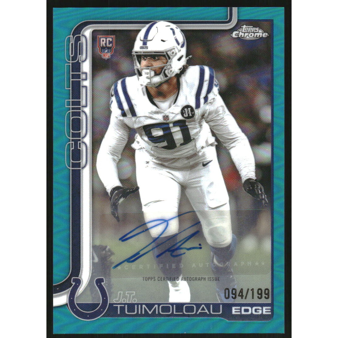 2025 Topps Chrome Rookie Autographs Aqua Refractors #RAJT JT Tuimoloau 2025 Topps Chrome Rookie Autographs Aqua Refractors #RAJT JT Tuimoloau