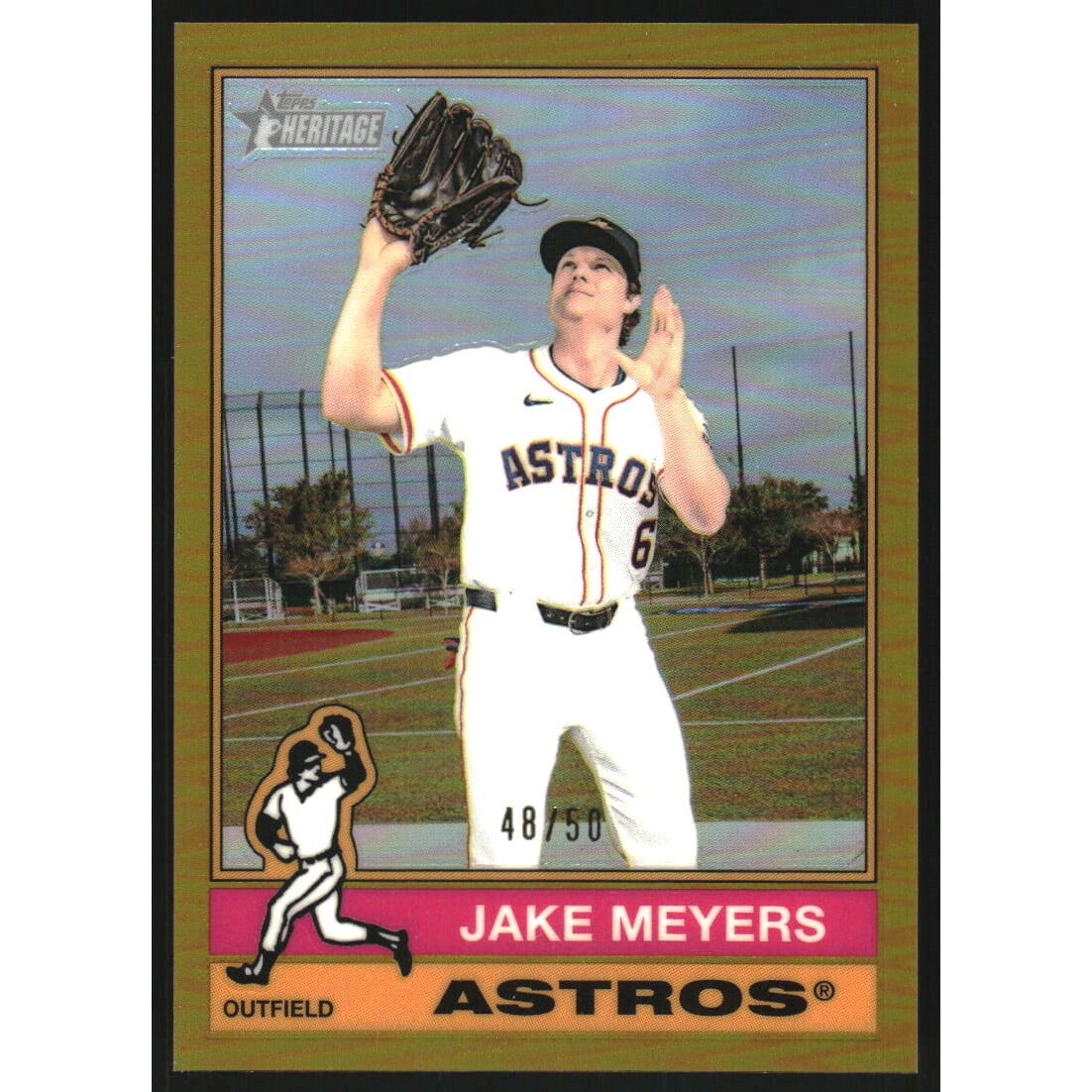 2025 Topps Heritage Chrome Gold Refractors #674 Jake Meyers. rookie card picture