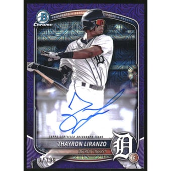 2025 Bowman Chrome Mega Box Prospect Autographs Purple Refractors #BMATL Thayron Liranzo
