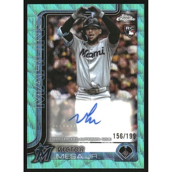 2025 Topps Chrome Update Autographs Aqua Wave Refractors #ACVM Victor Mesa Jr.