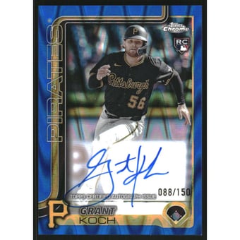 2025 Topps Chrome Rookie Autographs Blue RayWave Refractors #RAGKO Grant Koch