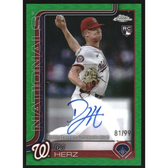 2025 Topps Chrome Update Rookie Autographs Green Refractors #RADH DJ Herz