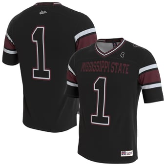 Unisex GameDay Greats Black Mississippi State Bulldogs Lightweight Collegiate Football Blackout Fashion Jersey