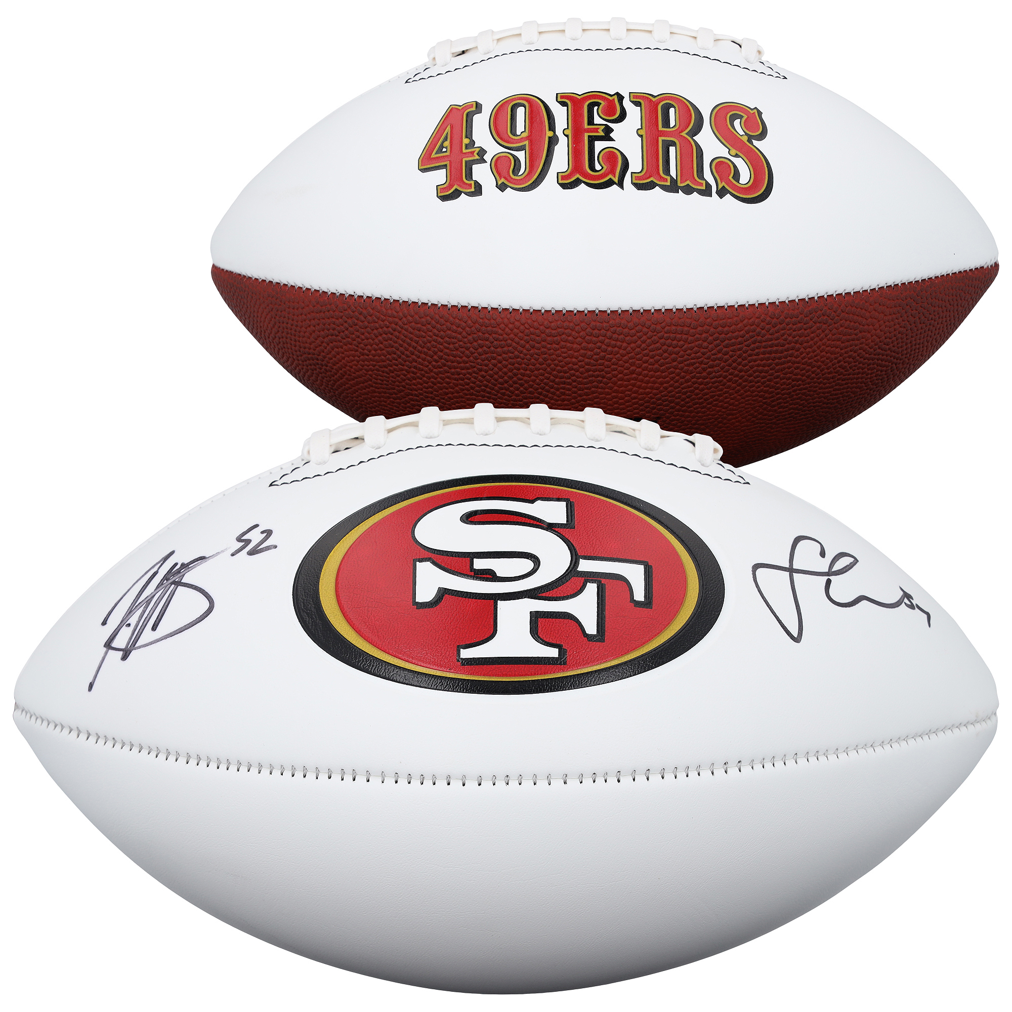 Fred Warner & Patrick Willis San Francisco 49ers Autographed Franklin White Panel Football