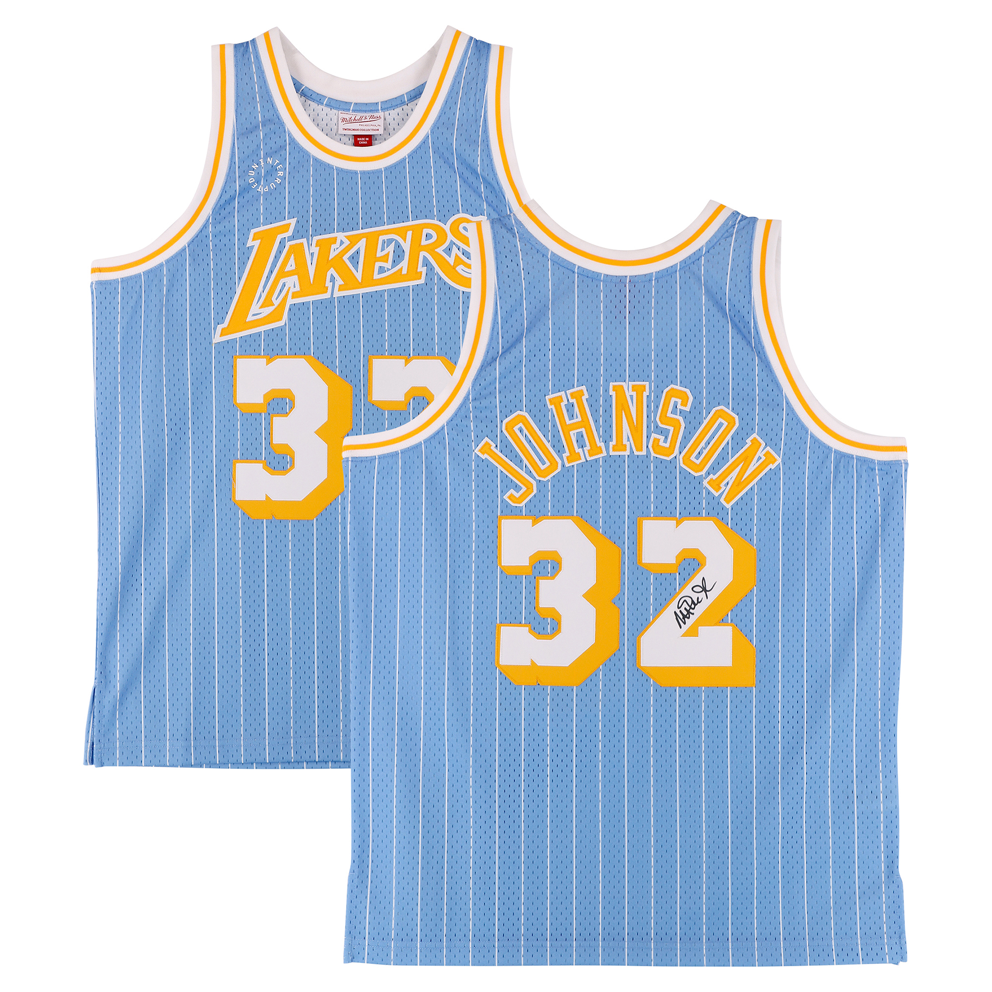 Magic Johnson Los Angeles Lakers Autographed Light Blue Mitchell & Ness 1984 X Un-Interrupted Swingman Jersey