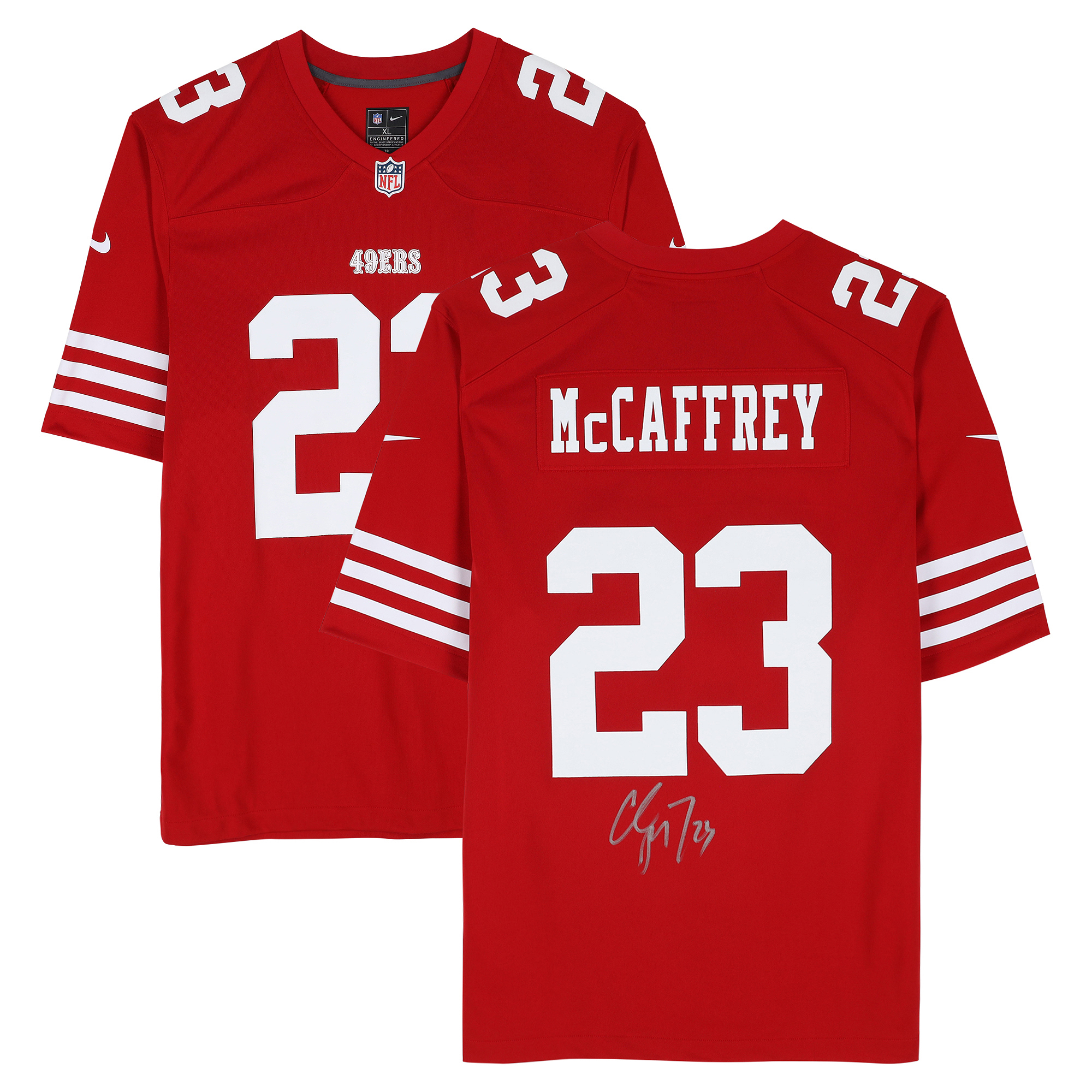 Christian McCaffrey San Francisco 49ers Autographed Scarlet Nike Game Jersey