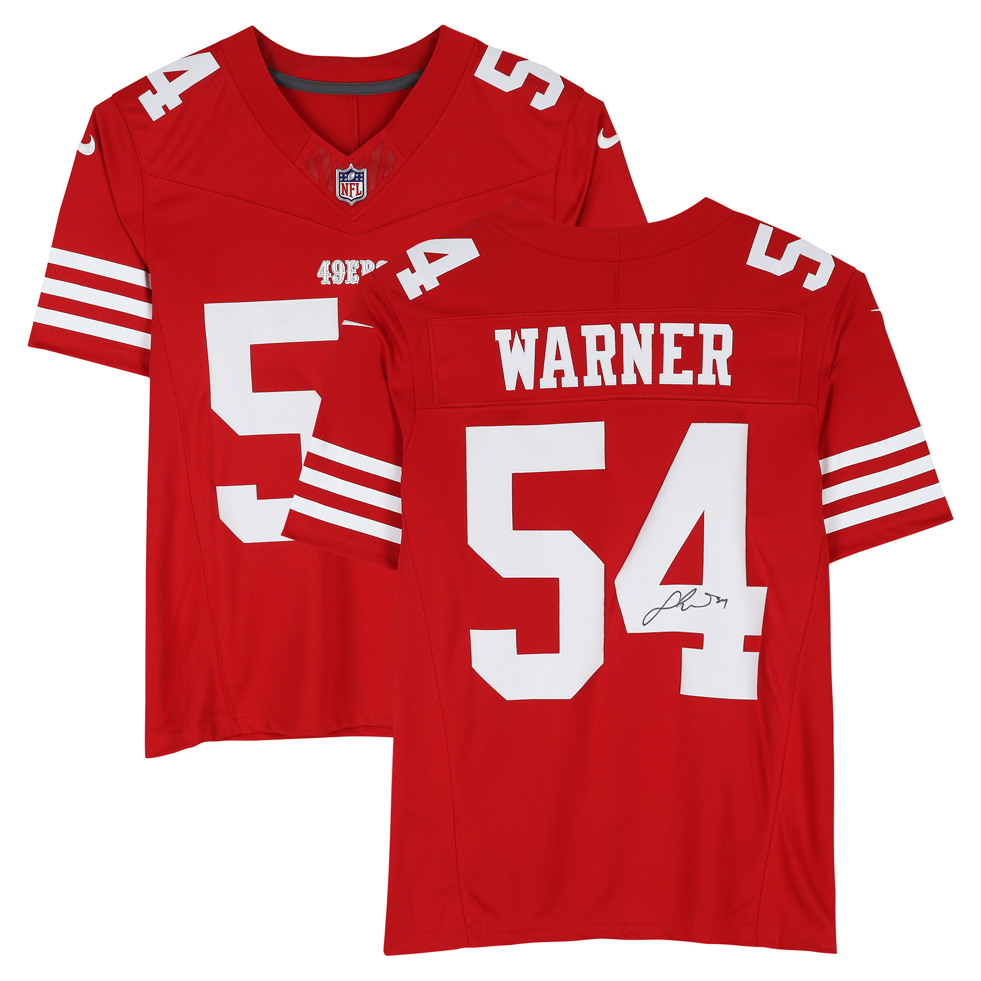 Fred Warner San Francisco 49ers Autographed Red Nike Vapor Fuse Jersey