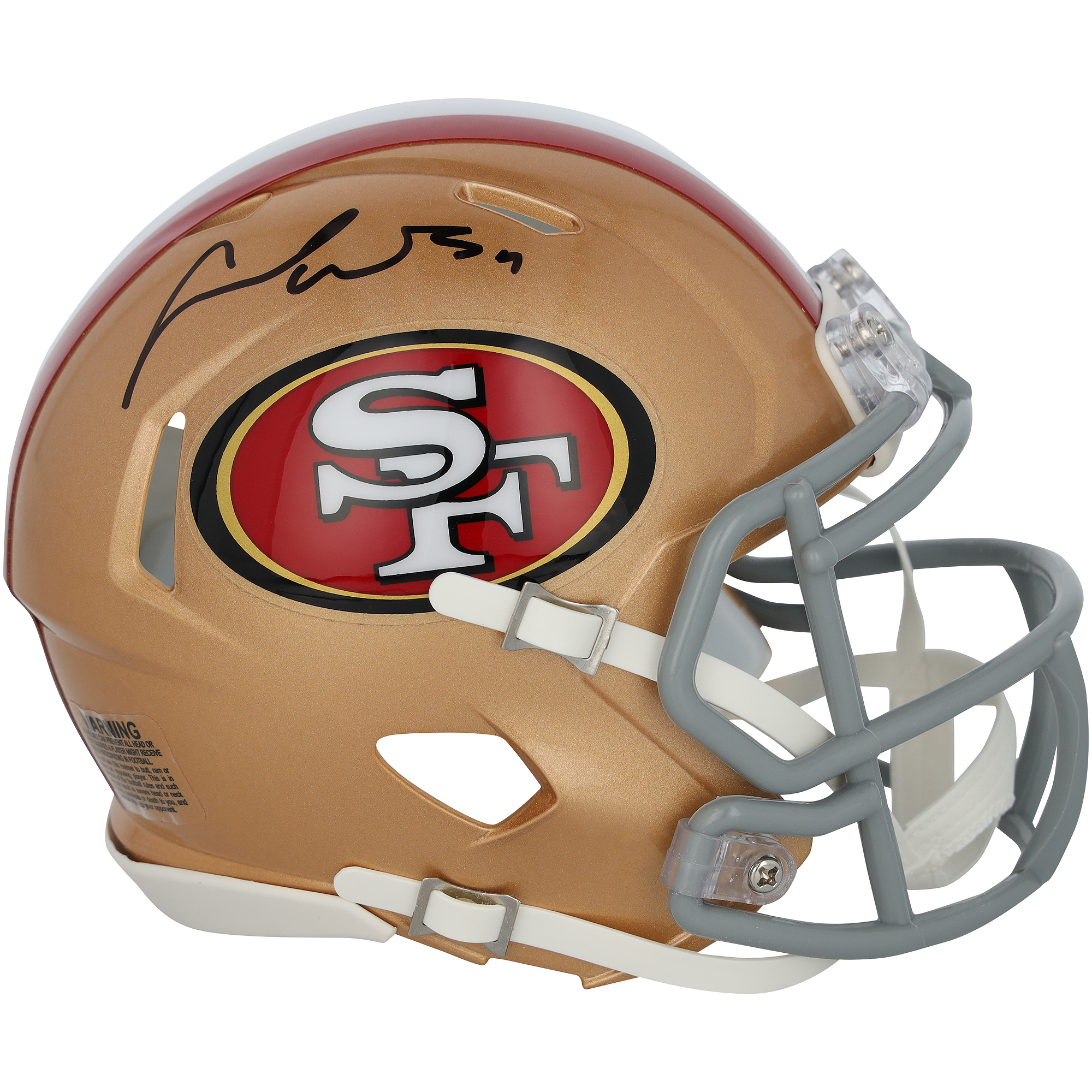 Fred Warner San Francisco 49ers Autographed Riddell 80th Anniversary Speed Mini Helmet