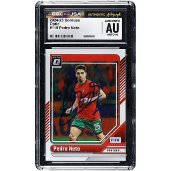 Pedro Neto Portugal National Team Autographed 2024-25 Donruss Optic #119 CGC Authenticated Auto 10 Card