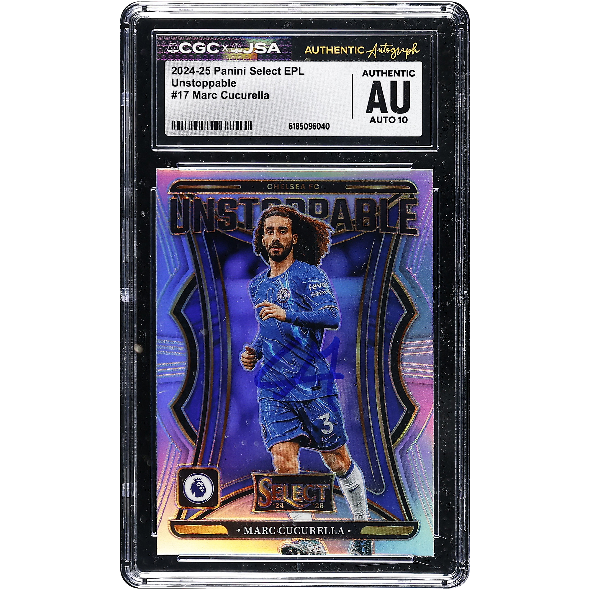 Marc Cucurella Chelsea Autographed 2024-25 Panini Select EPL Unstoppable #17 CGC Authenticated Auto 10 Card
