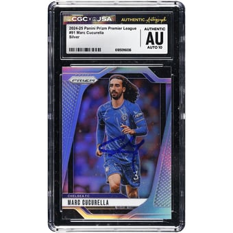 Marc Cucurella Chelsea Autographed 2024-25 Panini Prizm Premier League Silver #91 CGC Authenticated Auto 10 Card