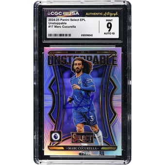 Marc Cucurella Chelsea Autographed 2024-25 Panini Select EPL Unstoppable #17 CGC Authenticated 9/10 Card