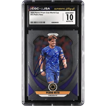 Pedro Neto Chelsea Autographed 2025 Panini Prizm Club World Cup #72 CGC Authenticated / Card