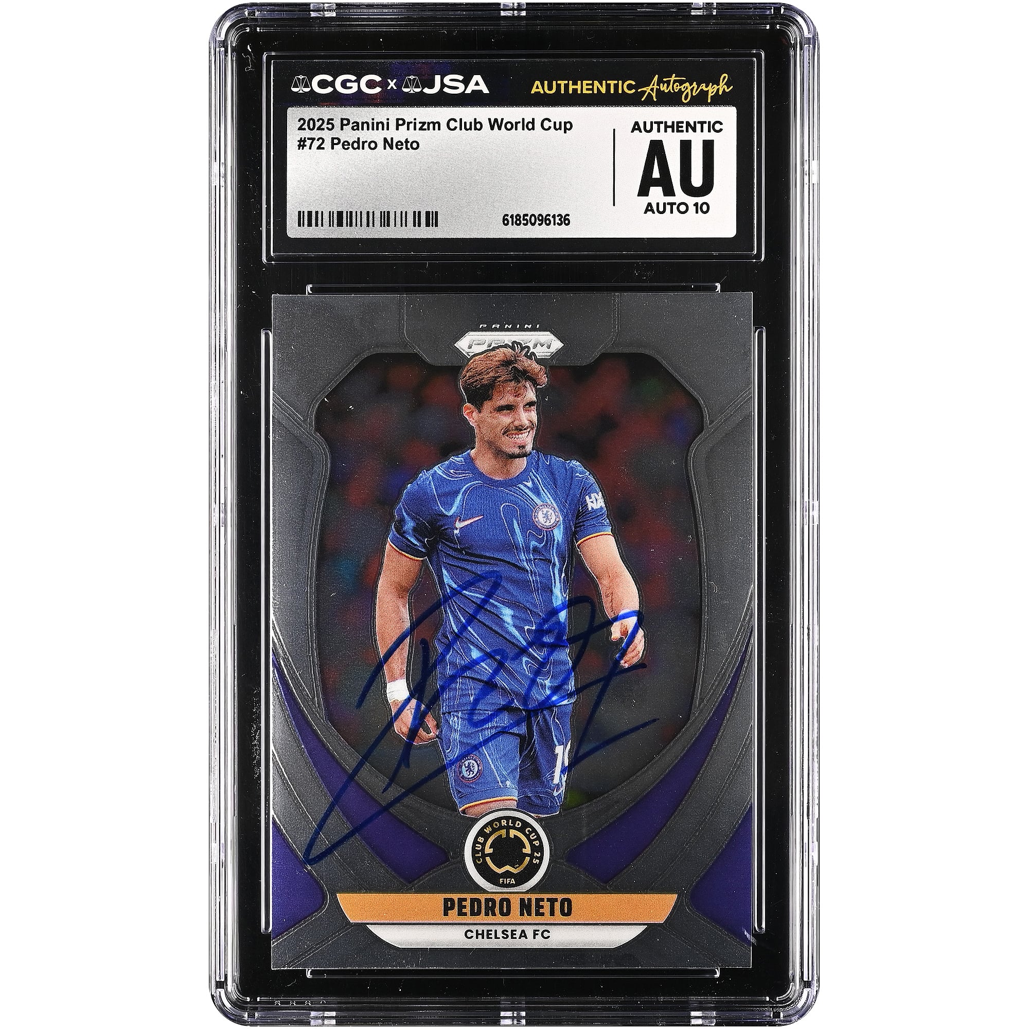 Pedro Neto Chelsea Autographed 2025 Panini Prizm Club World Cup #72 CGC Authenticated Auto 10 Card