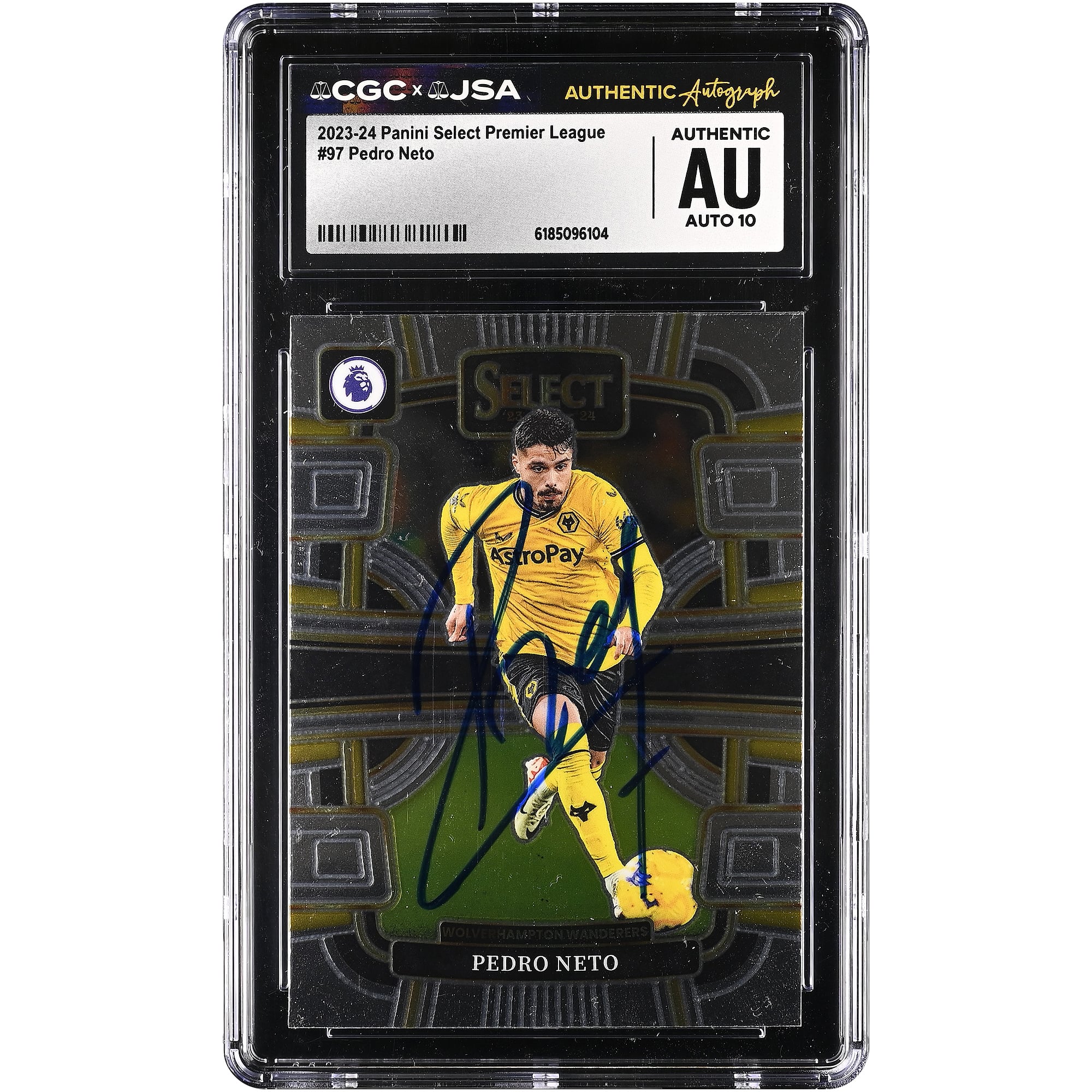 Pedro Neto Wolverhampton Wanderers Autographed 2023-24 Panini Select Premier League #97 CGC Authenticated Auto 10 Card