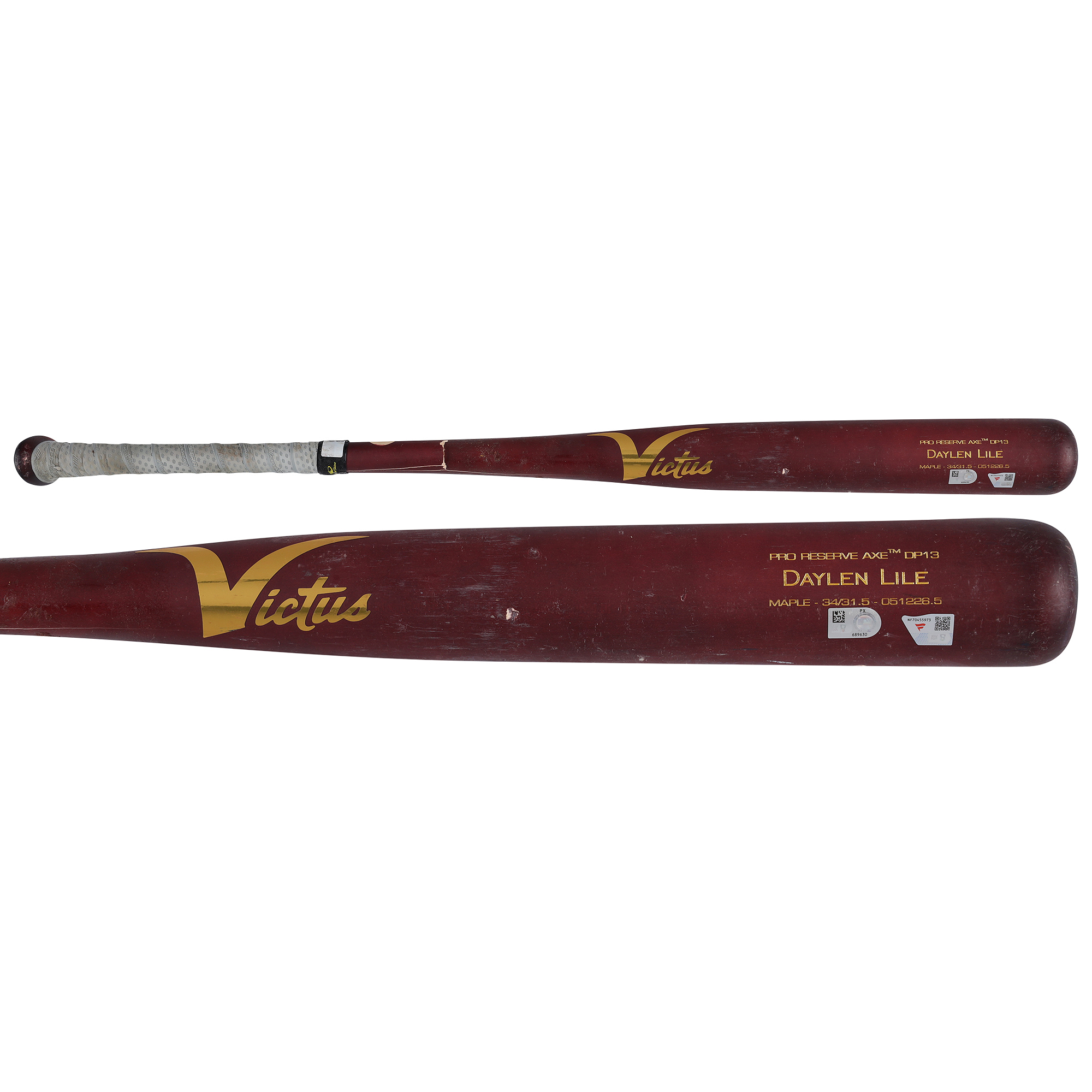 Jorbit Vivas Washington Nationals Game-Used Red Victus Broken Bat vs. Cincinnati Reds on August 9, 2026