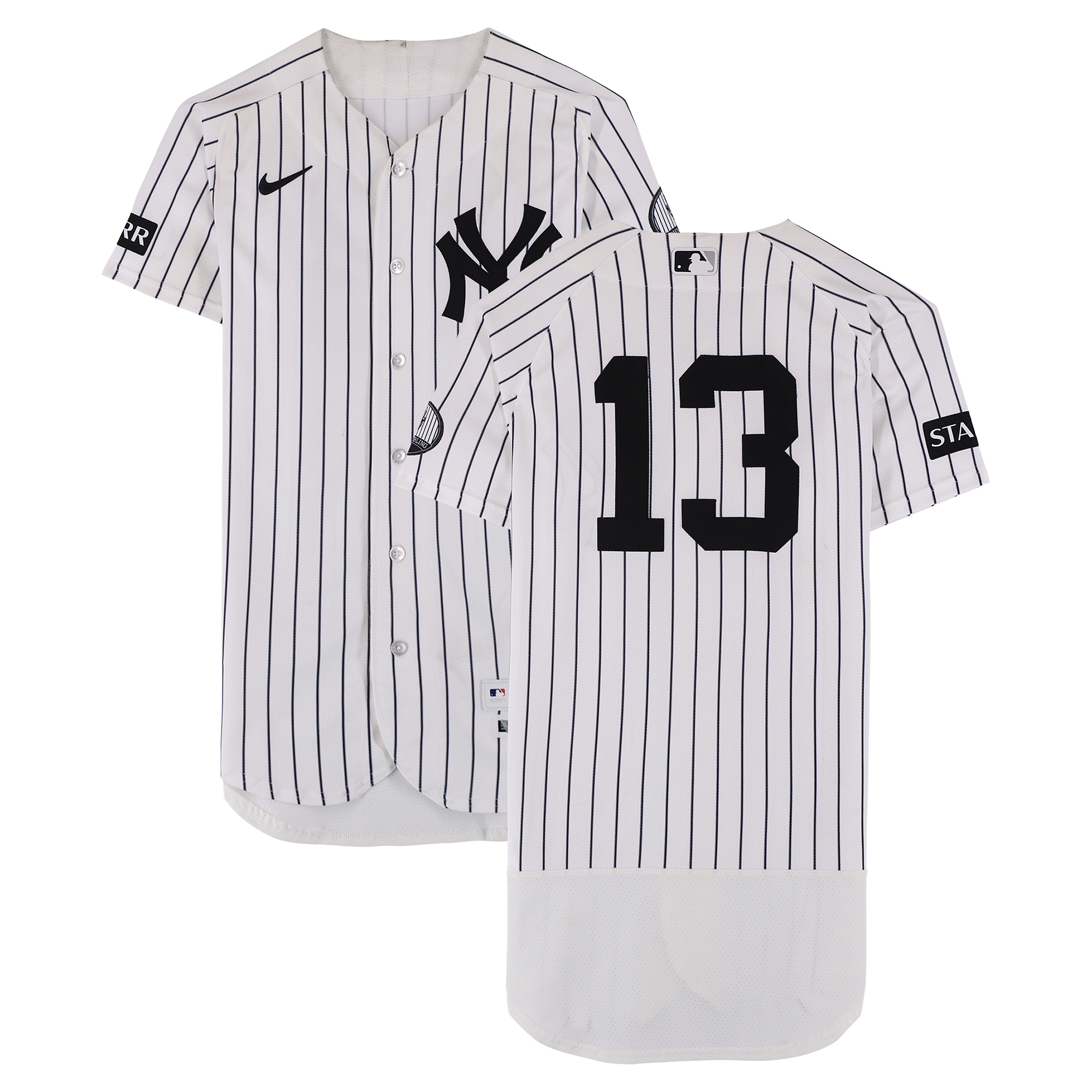 Jazz Chisholm Jr. New York Yankees Game-Used #13 White Pinstripe Jersey vs. Seattle Mariners on August 13, 2026