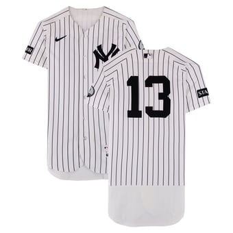 Jazz Chisholm Jr. New York Yankees Game-Used #13 White Pinstripe Jersey vs. Seattle Mariners on August 13, 2026
