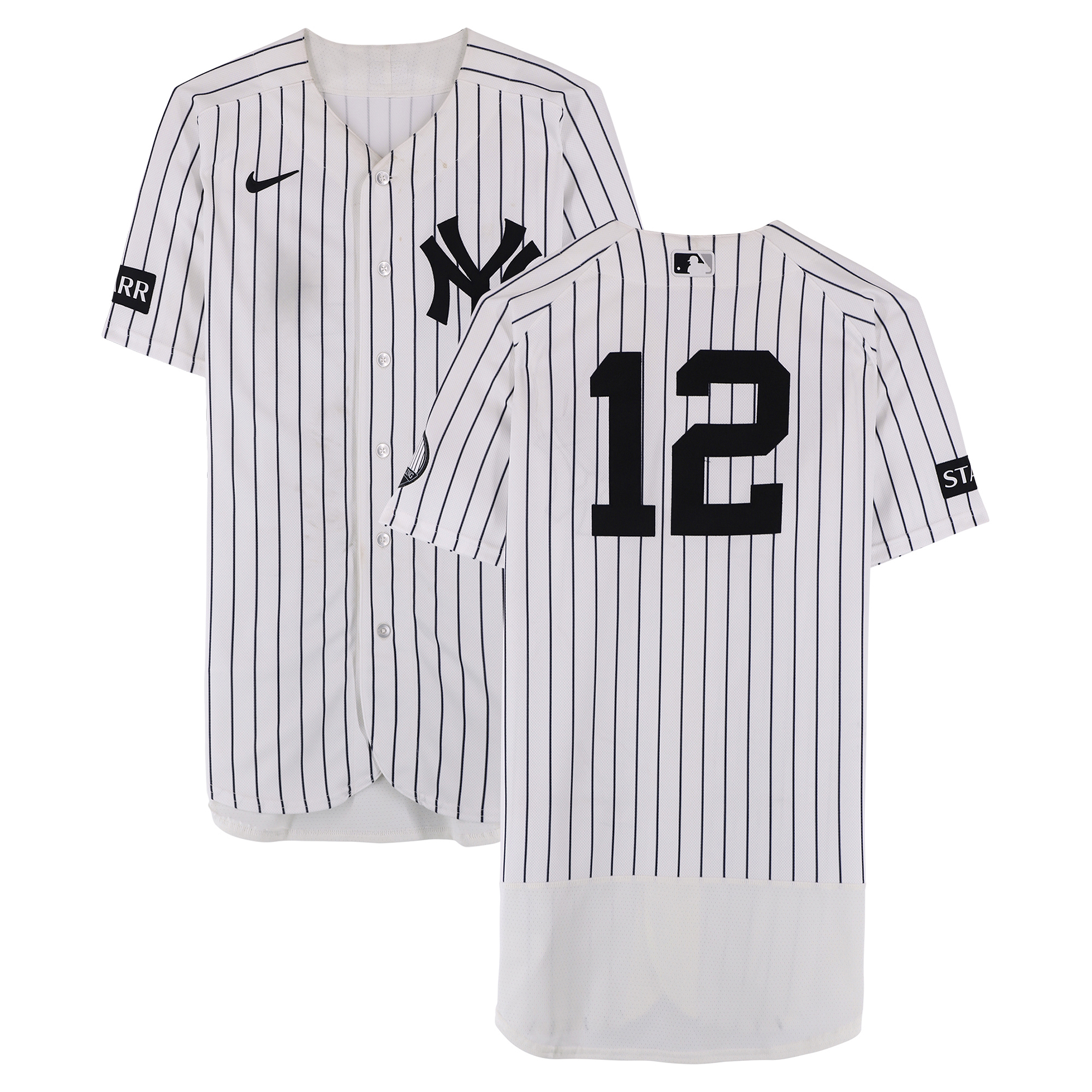 Trent Grisham New York Yankees Game-Used #12 White Pinstripe Jersey vs. Seattle Mariners on August 13, 2026
