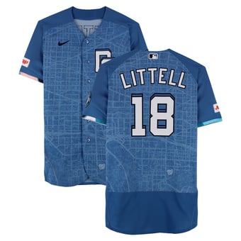 Zack Littell Washington Nationals Game-Used #18 Blue City Connect Jersey vs. Los Angeles Dodgers on April 4, 2026