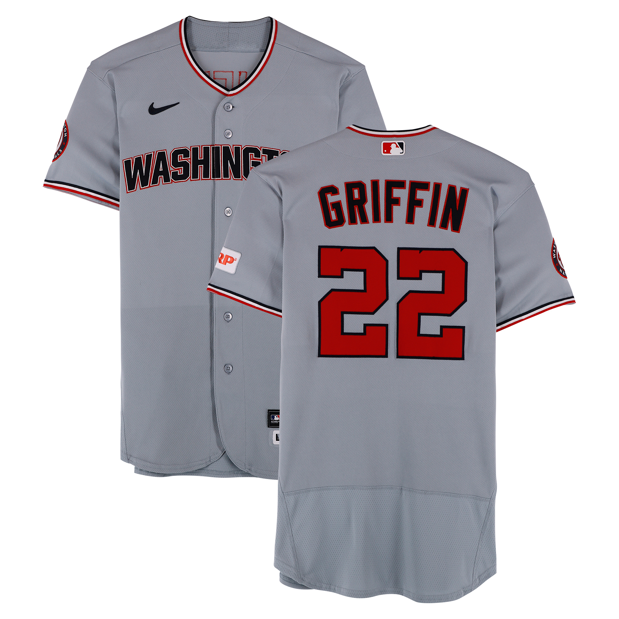 Foster Griffin Washington Nationals Game-Used #22 Gray Jersey vs. Chicago Cubs on March 26 and vs. Miami Marlins on May 8, 2026