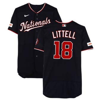 Zack Littell Washington Nationals Game-Used #18 Navy Jersey Worn During Games Played on April 14, May 15, and July 10, 2026