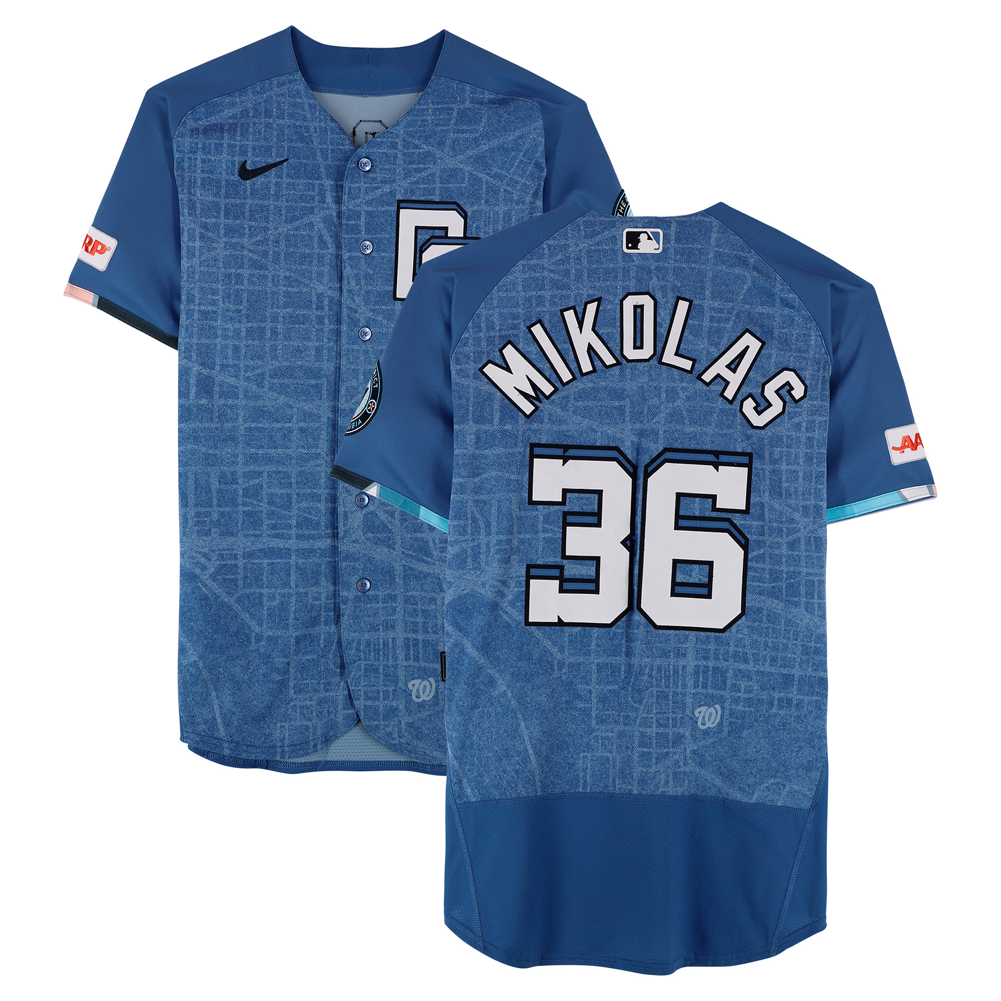 Miles Mikolas Washington Nationals Game-Used #36 Blue City Connect Jersey vs. Los Angeles Dodgers on April 4, 2026
