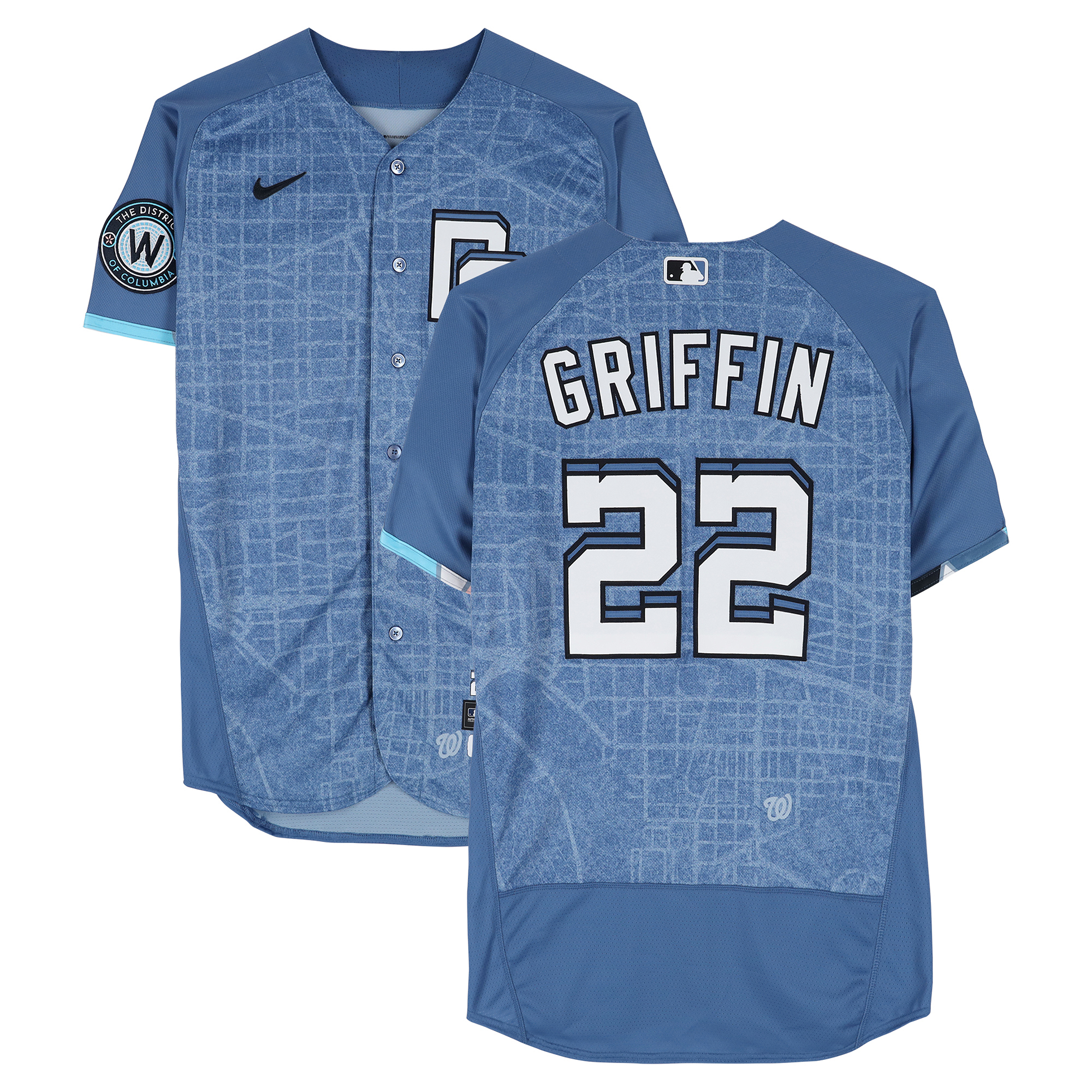 Foster Griffin Washington Nationals Player-Issued #22 Blue City Connect Jersey from the 2026 MLB Season