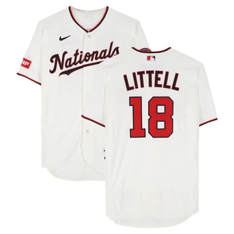 Zack Littell Washington Nationals Player-Issued #18 White Jersey from the 2026 MLB Season