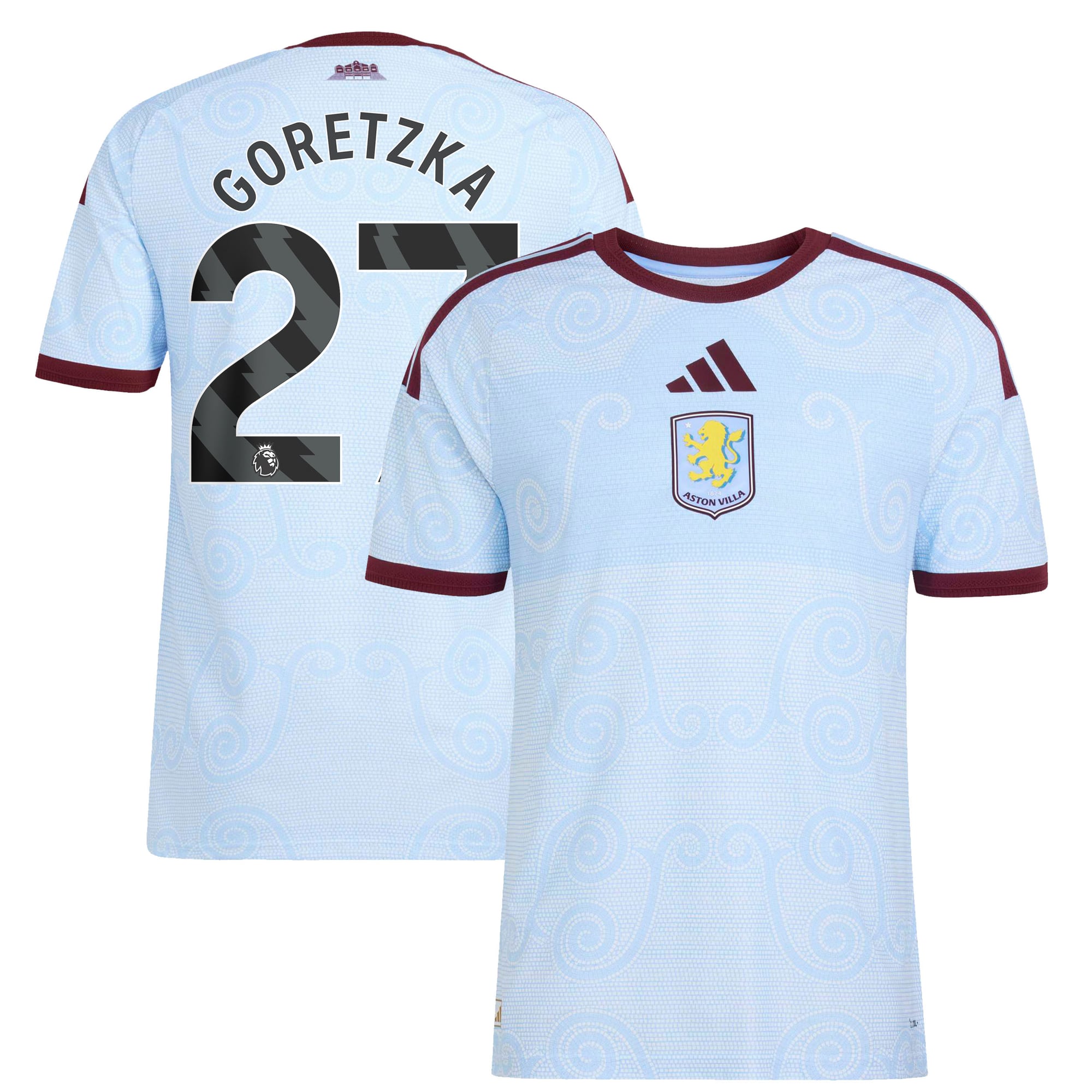 Camiseta adidas Autentica de la 3ª equipación del Aston Villa 2026-27 con dorsal Goretzka 27