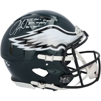 Jalen Hurts Philadelphia Eagles Autographed Riddell Speed Authentic Helmet with Inscription - Limited Edition #10/10