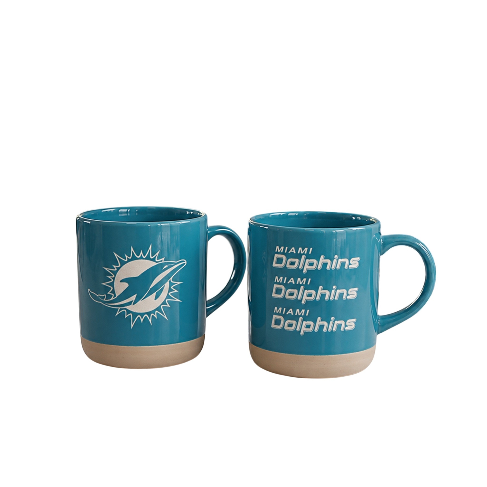 Pegasus Miami Dolphins Two-Piece 14oz. Echo Logo Ceramic Mug Set