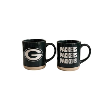 Pegasus Green Bay Packers Two-Piece 14oz. Echo Logo Ceramic Mug Set