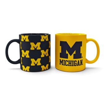Pegasus Michigan Wolverines Two-Piece 16oz. Home & Away Soft Touch Ceramic Mug Set