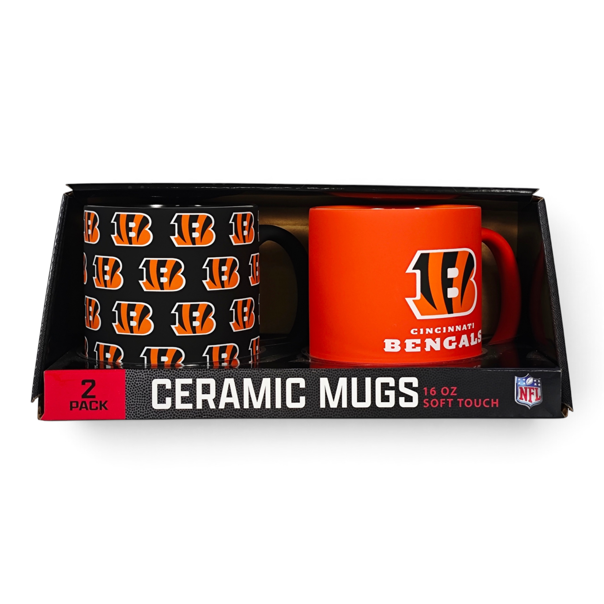 Pegasus Cincinnati Bengals Two-Piece 16oz. Home & Away Soft Touch Ceramic Mug Set