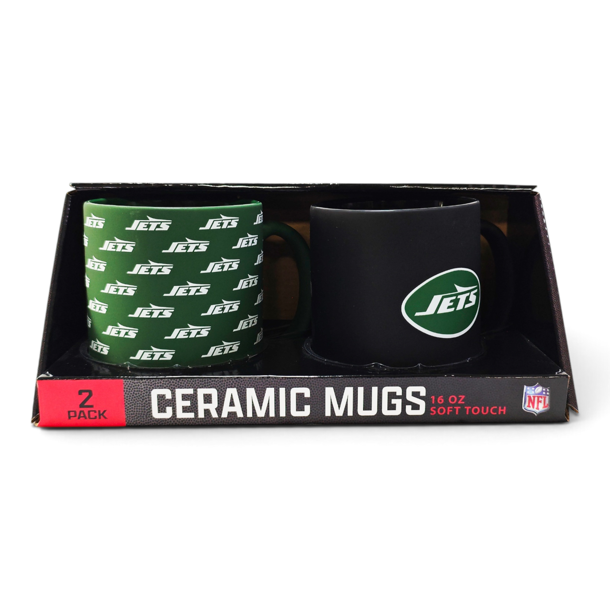 Pegasus New York Jets Two-Piece 16oz. Home & Away Soft Touch Ceramic Mug Set