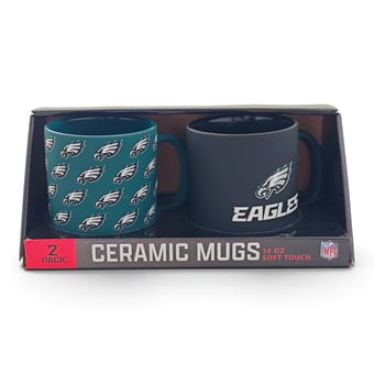 Pegasus Philadelphia Eagles Two-Piece 16oz. Home & Away Soft Touch Ceramic Mug Set