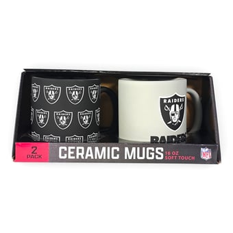 Pegasus Las Vegas Raiders Two-Piece 16oz. Home & Away Soft Touch Ceramic Mug Set