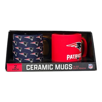 Pegasus New England Patriots Two-Piece 16oz. Home & Away Soft Touch Ceramic Mug Set