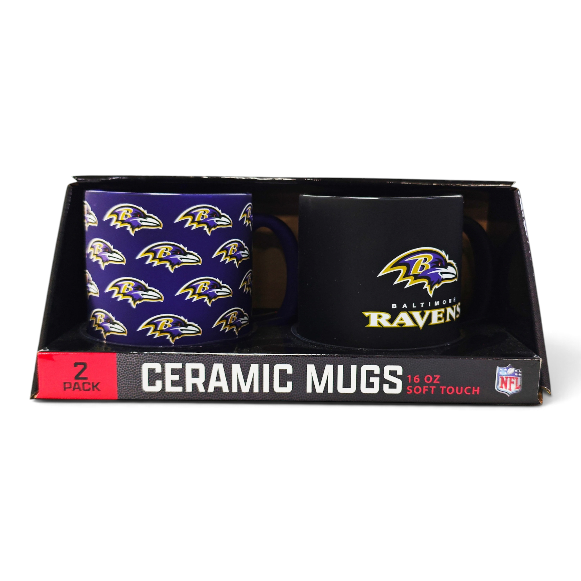 Pegasus Baltimore Ravens Two-Piece 16oz. Home & Away Soft Touch Ceramic Mug Set