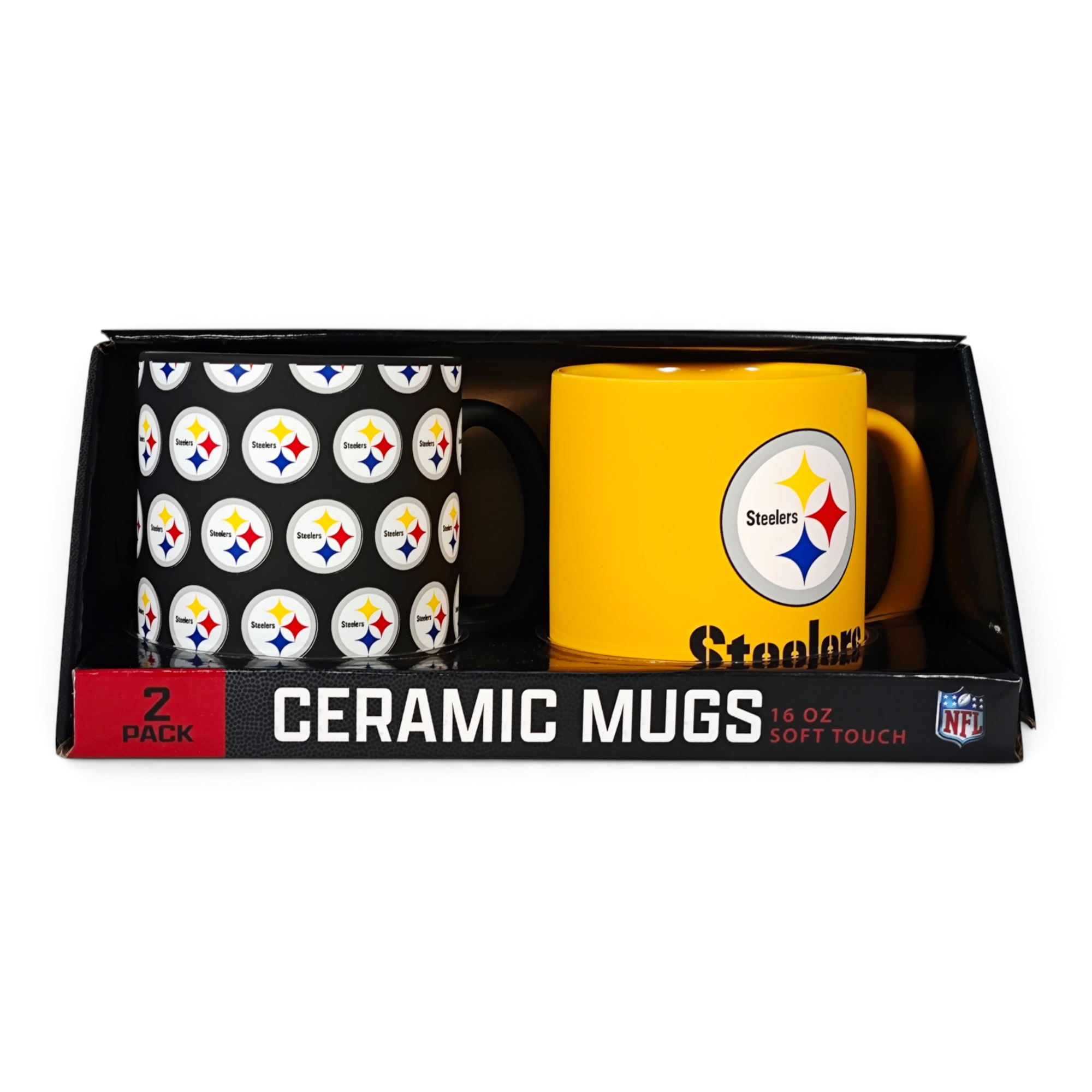Pegasus Pittsburgh Steelers Two-Piece 16oz. Home & Away Soft Touch Ceramic Mug Set
