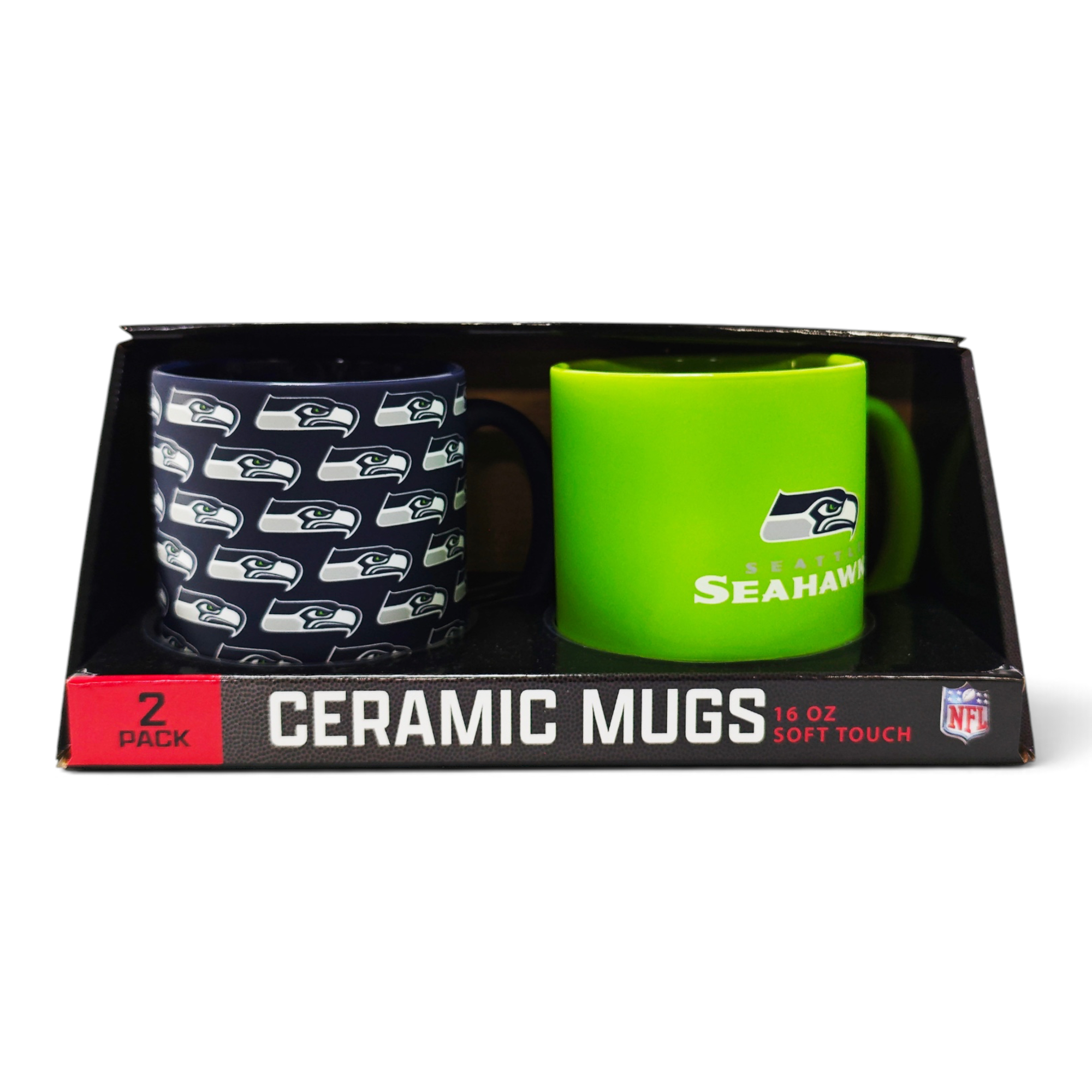 Pegasus Seattle Seahawks Two-Piece 16oz. Home & Away Soft Touch Ceramic Mug Set
